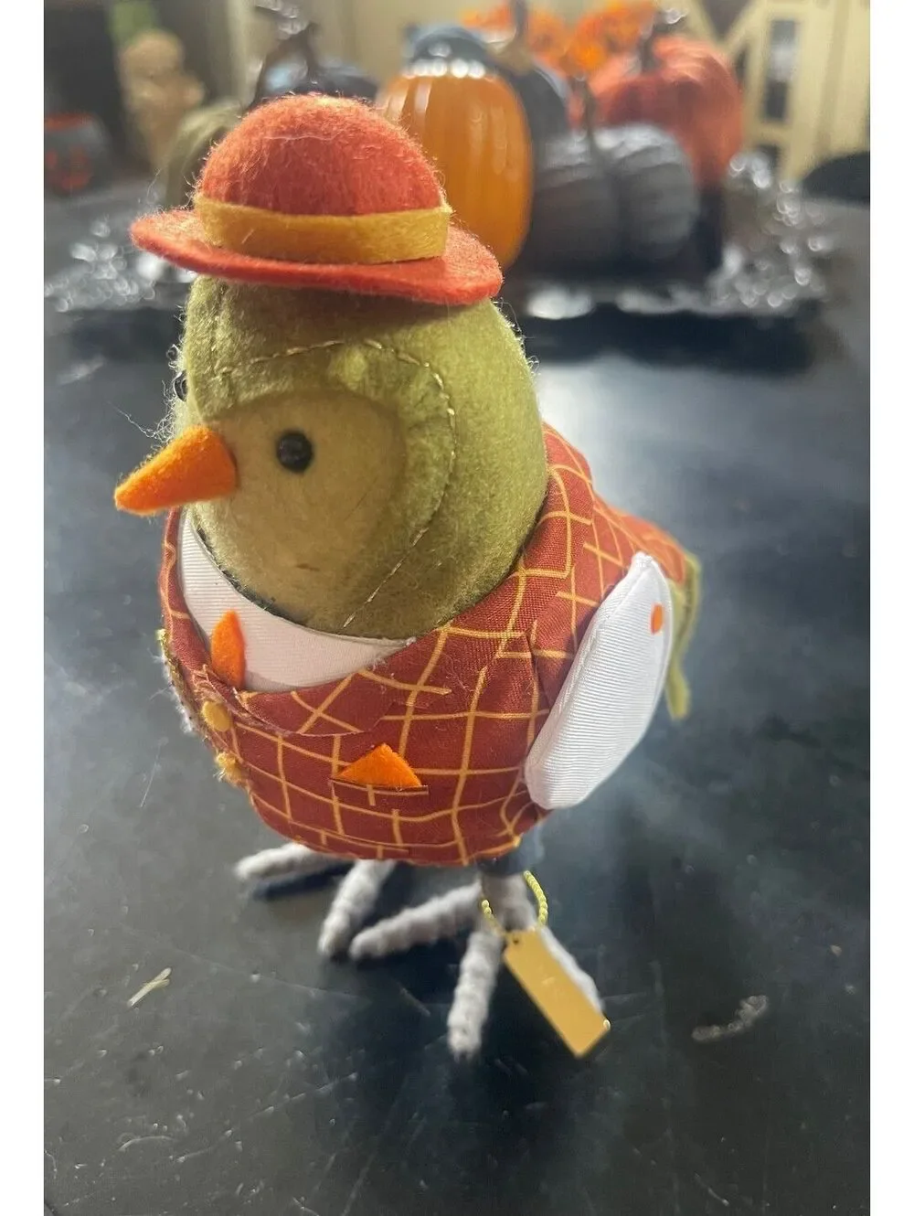 2023 GATS Autumn Bird Plush Figurine with Orange Hat and Checkered Vest